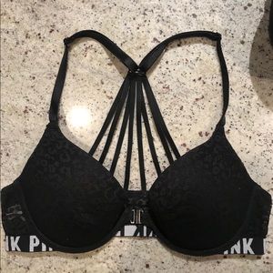 Lace leopard racerback bra